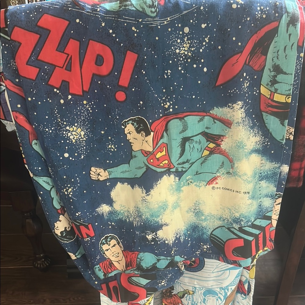 Vintage 1978 DC Comics Superman Curtain Panel (damaged)